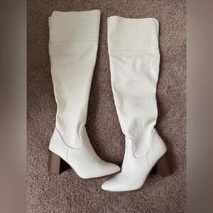 TOP Moda White Over-The-Knee Boots
